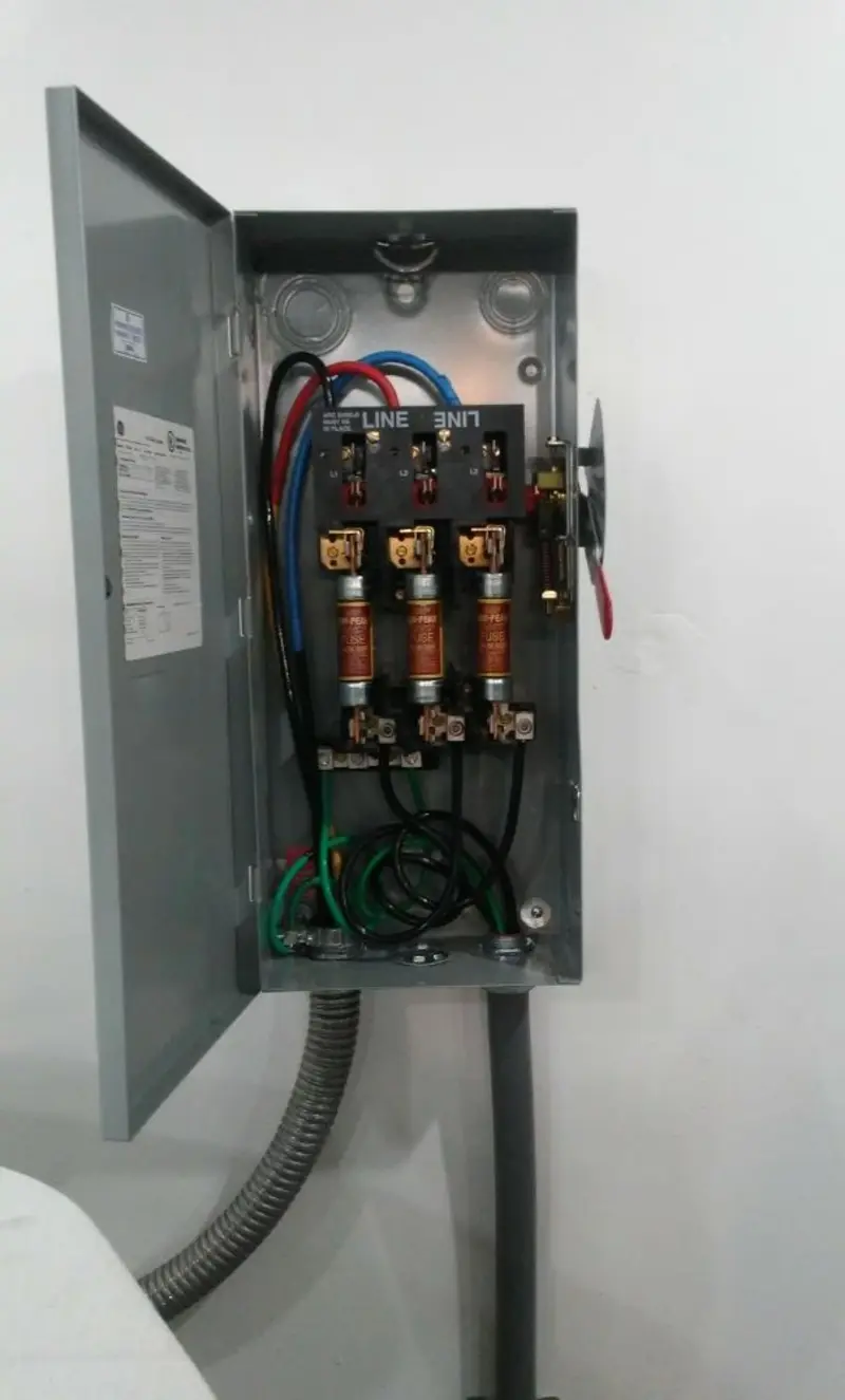 Three-phase disconnect switch installed for Electrical Wiring & Rewiring in French Valley